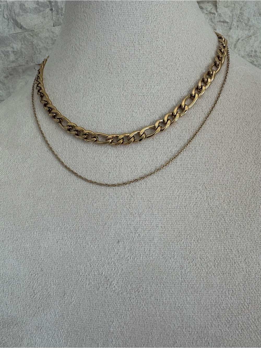 Elle Gold Double-Layer Chain Necklace